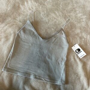 BKE Blue Gray Ribbed Crop Camisole